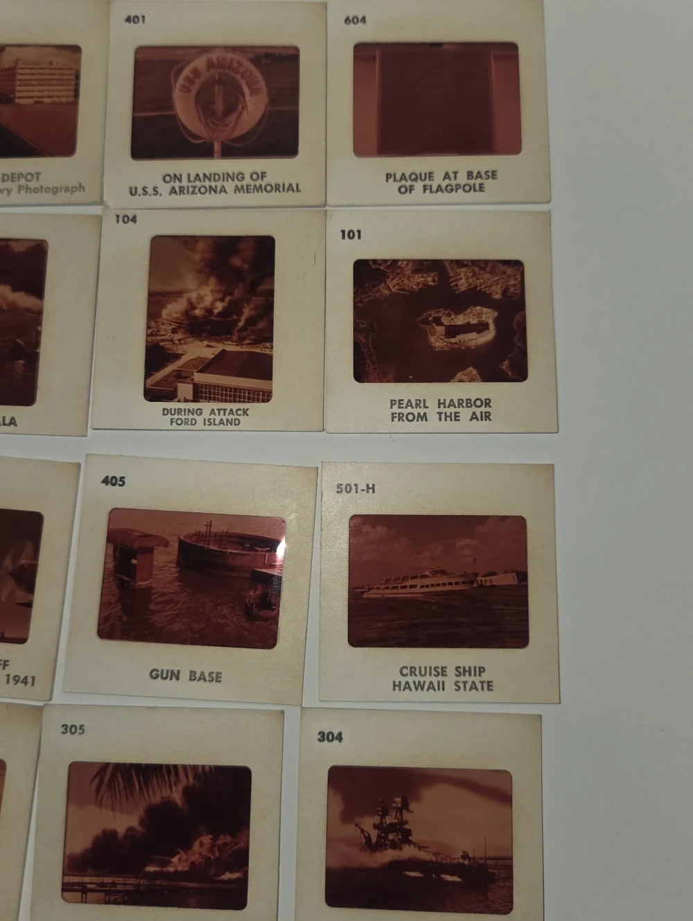 RARE 1960s Complete Set of 30 Pearl Harbor Souvenir Slides